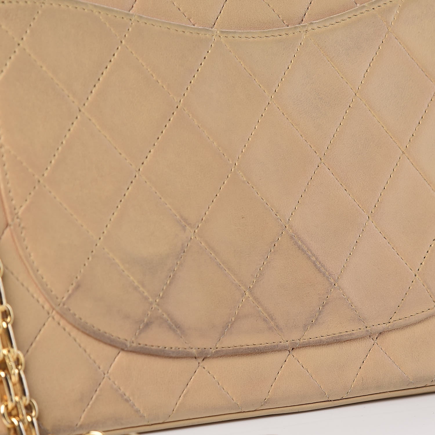 Chanel Lambskin Quilted Medium Bijoux Chain Double Flap Beige 14 of 16