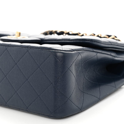 Chanel Caviar Quilted Jumbo Double Flap Navy Blue 10 of 12