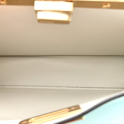 Fendi Vitello Seta Shiny Nappa Small Peekaboo I SEE U Satchel Real Tiffany White 6 of 13