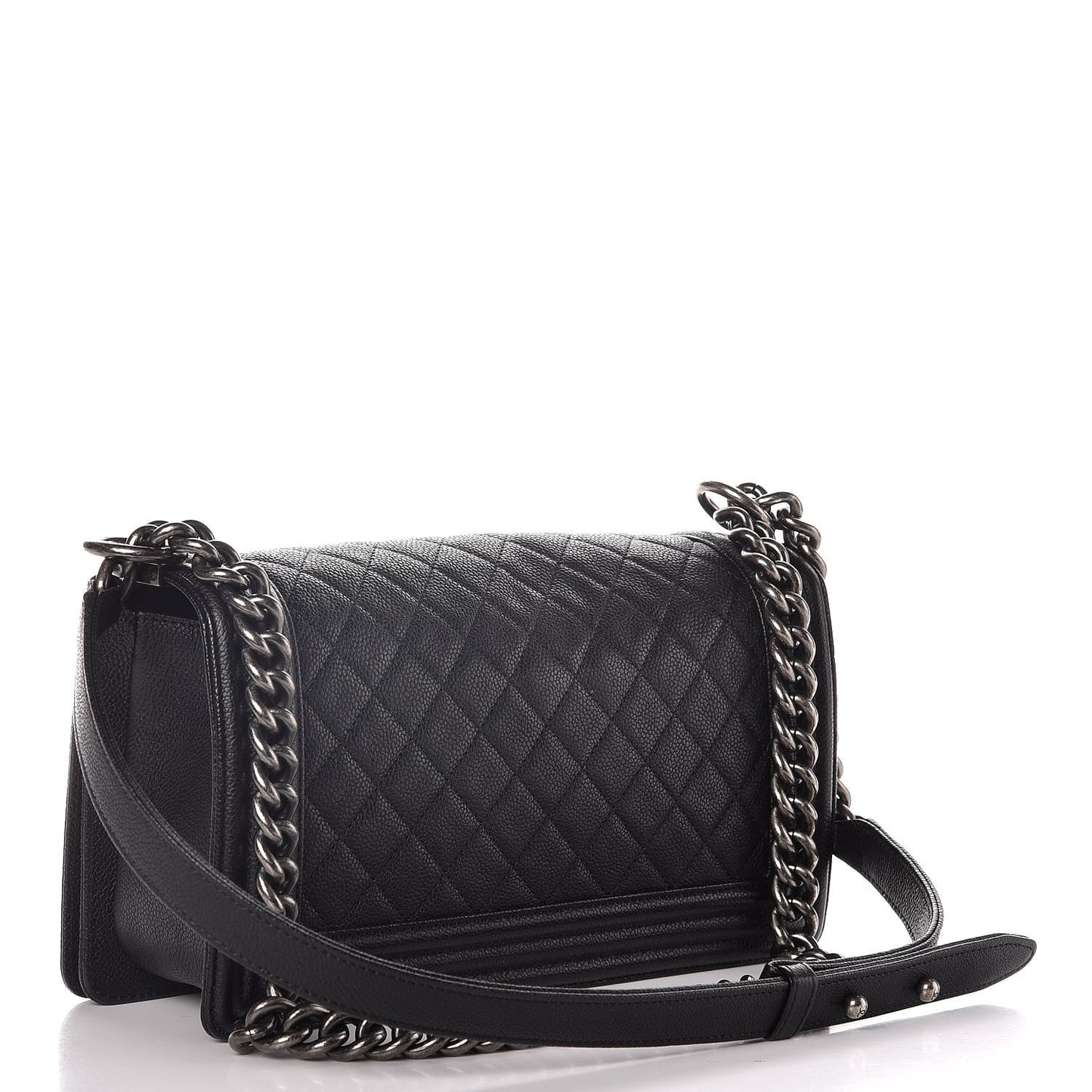 Caviar Quilted Medium Boy Flap Black
