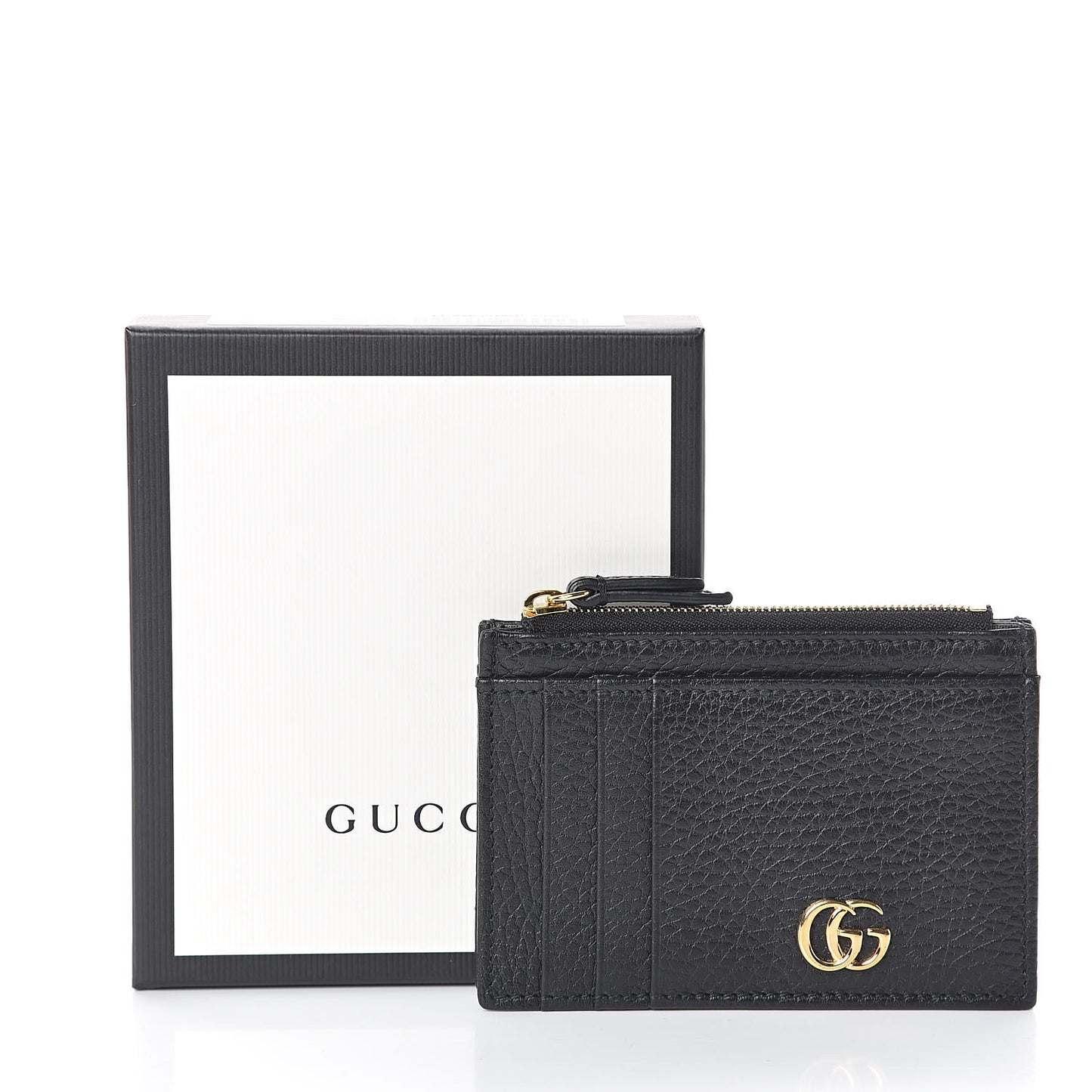 Dollar Calfskin GG Marmont Coin Case Card Holder Black