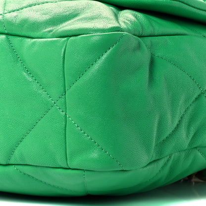 Chanel Goatskin Quilted Large Chanel 19 Flap Green 10 of 10