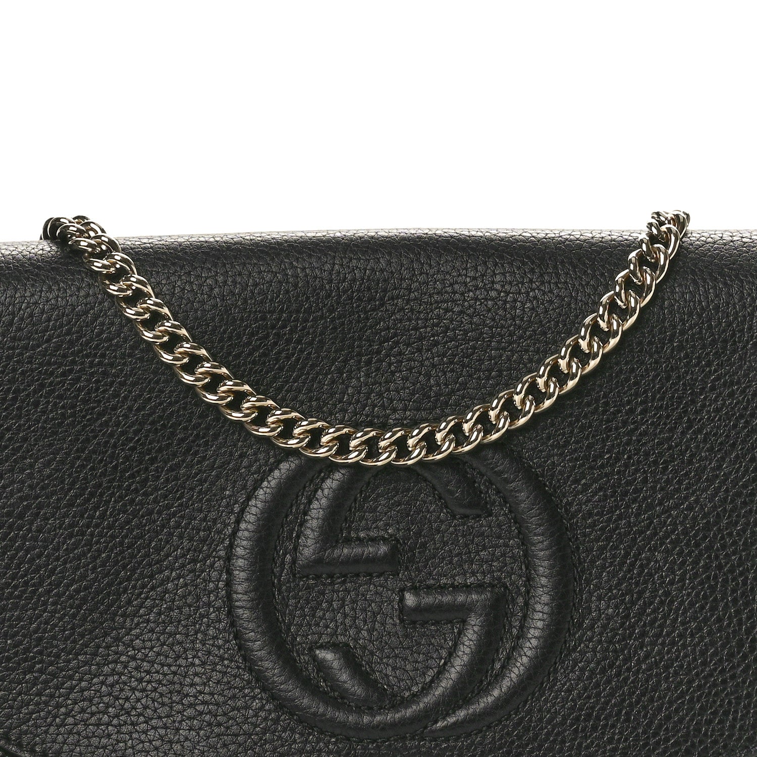 Gucci Pebbled Calfskin Medium Soho Flap Crossbody Black 8 of 11