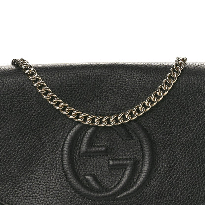 Gucci Pebbled Calfskin Medium Soho Flap Crossbody Black 8 of 11