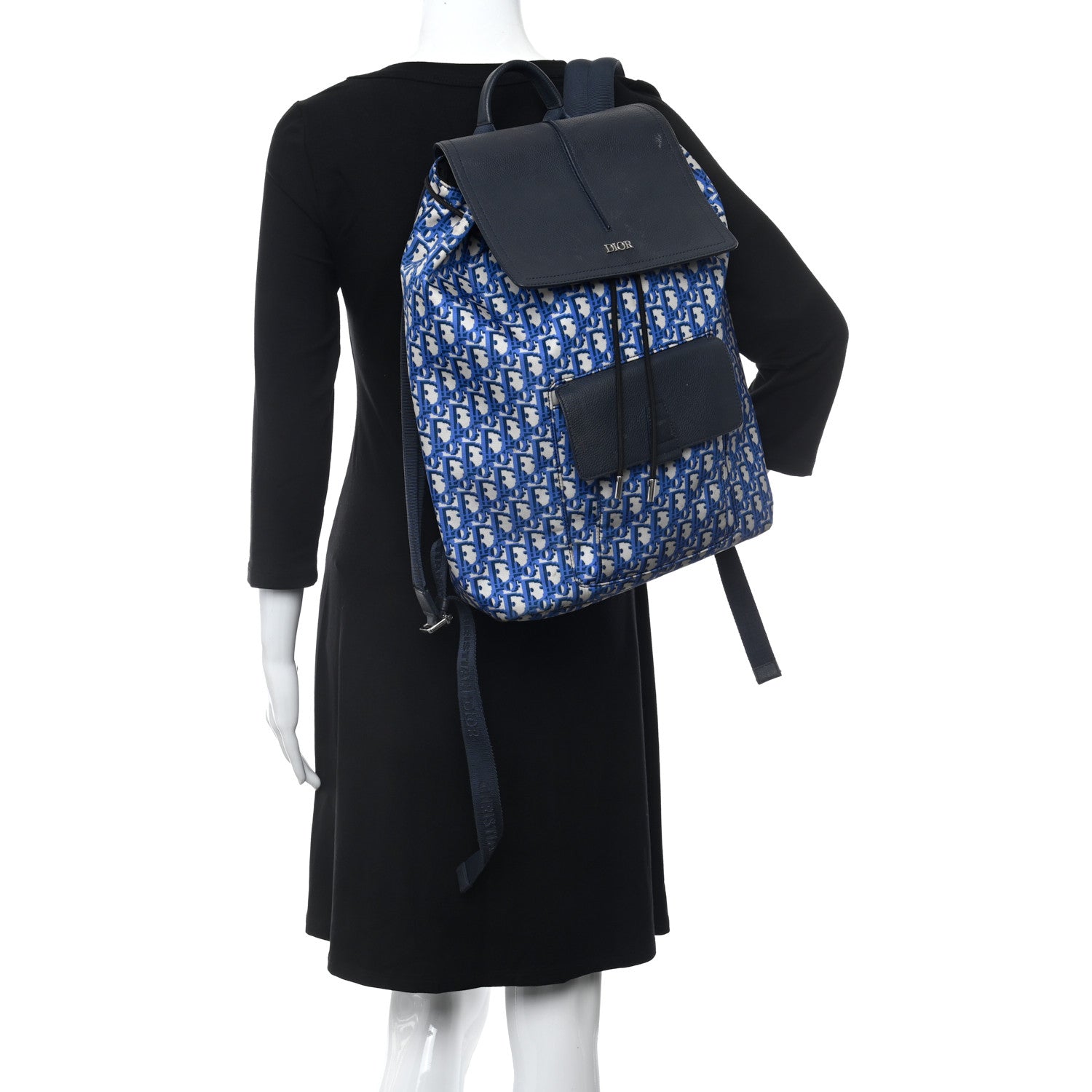 Christian Dior Technical Fabric Oblique Motion Backpack Light Blue 2 of 12