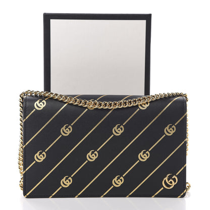 Gucci Calfskin Diagonal GG Mini Chain Wallet Black Gold 10 of 10