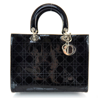 Christian Dior Patent Cannage Large Lady Dior Black 1 of 7