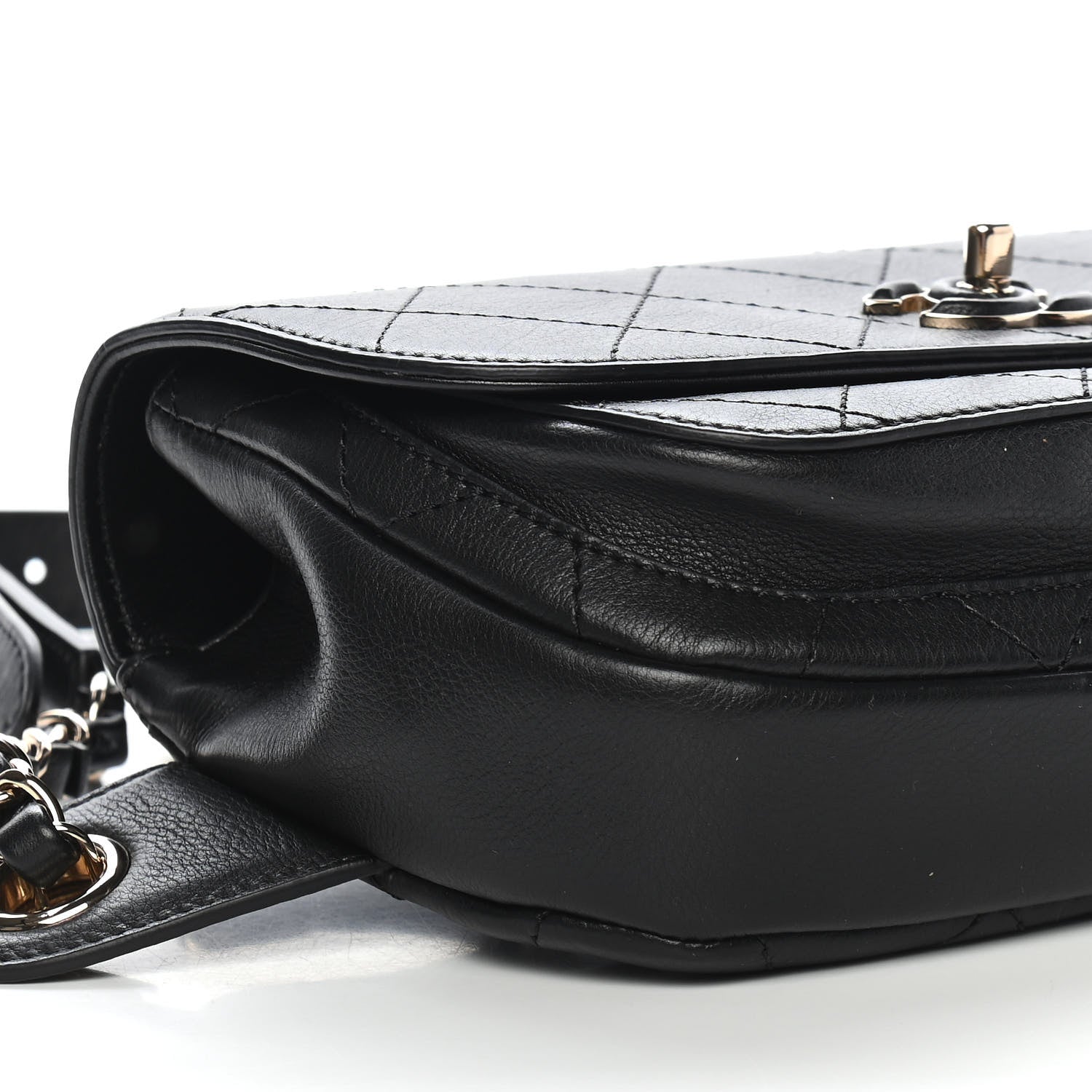 Chanel Calfskin Stitched Coco Curve Waist Bag Black 8 of 10