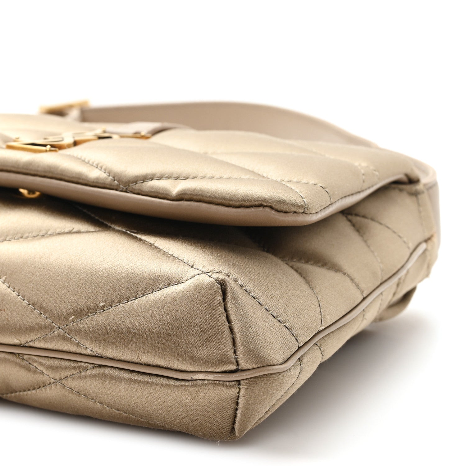 Saint Laurent Satin Quilted Le 57 Diamond Shoulder Bag Mouse