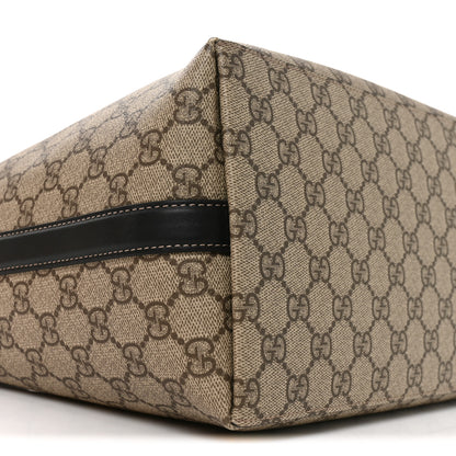Gucci GG Supreme Monogram Medium Emblem Bucket Bag  Beige Dark Brown Black 7 of 9