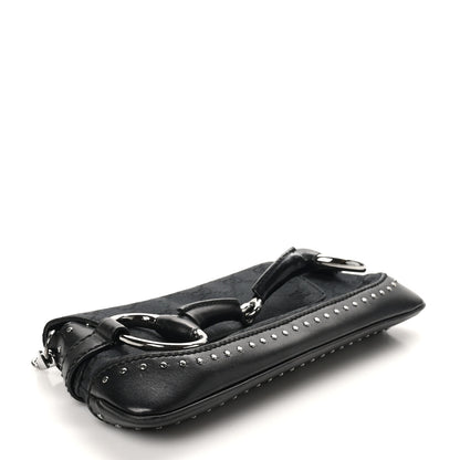 Gucci Monogram Studded Horsebit Clutch Black 4 of 10