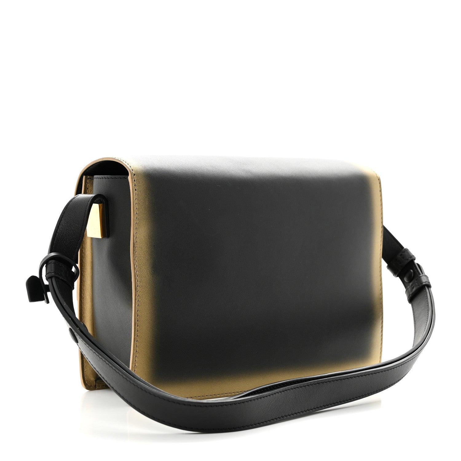 Delvaux Metallic Calfskin Ombre PM Madame Shoulder Bag Black Gold 3 of 14