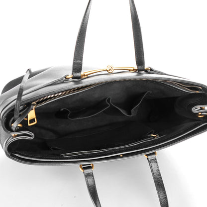 Gucci Textured Calfskin Large Bright Bit Tote Black 5 of 9