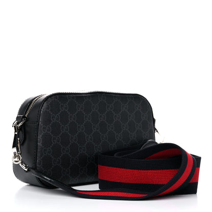 Gucci GG Supreme Monogram Web Shoulder Bag Black Grey 3 of 13