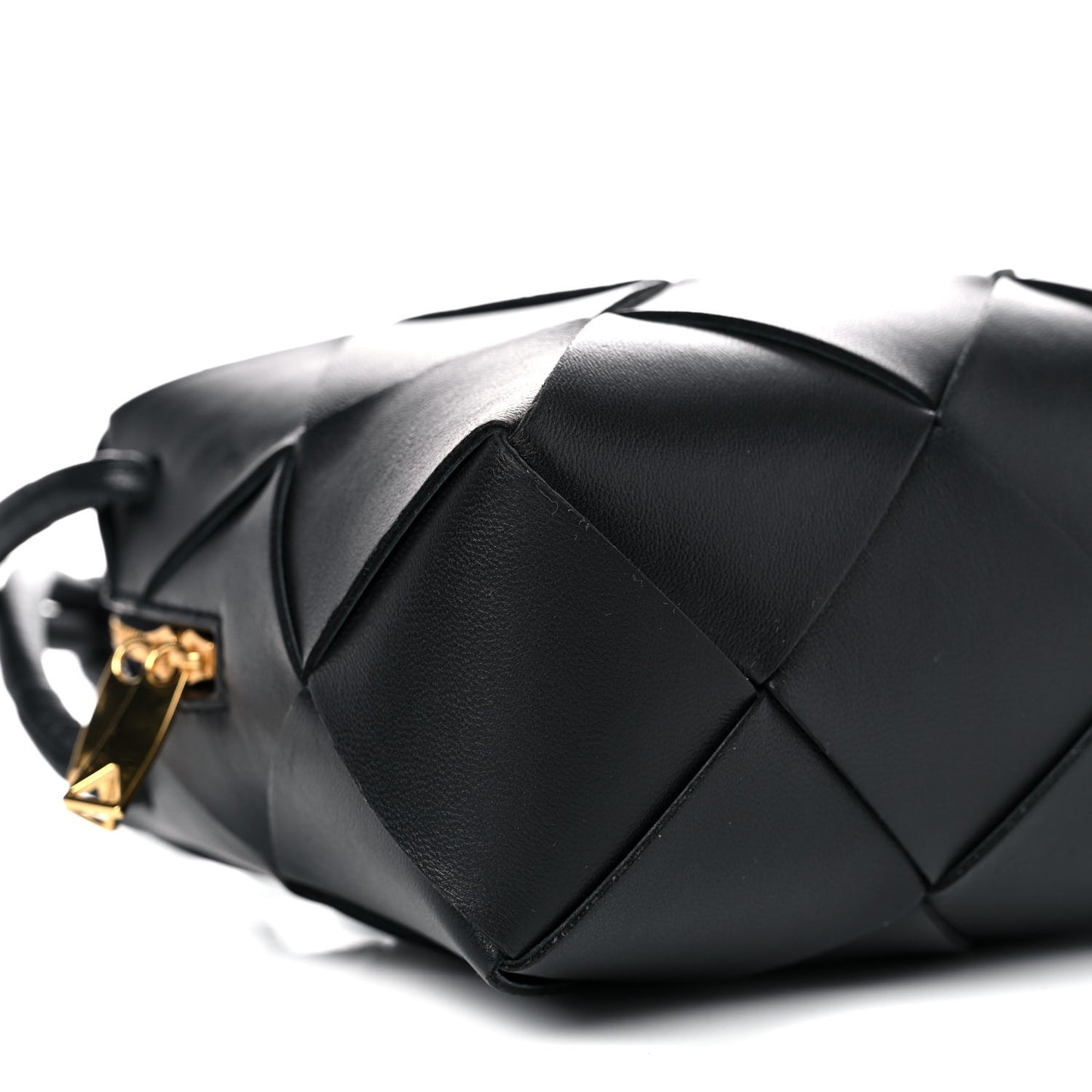 Lambskin Intreccio Small Cassette Camera Bag Black