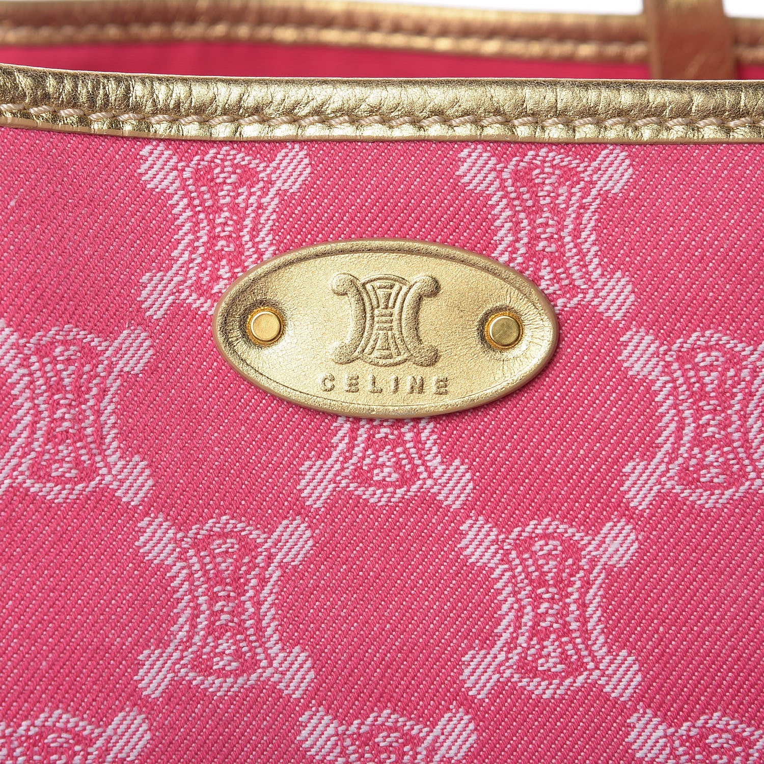 Celine Canvas Macadam Tote Bag Pink 12 of 14