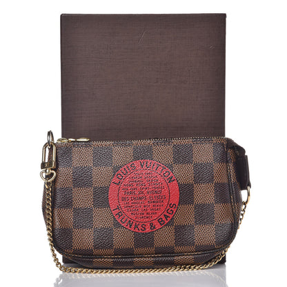 Louis Vuitton Damier Ebene Complice Trunks and Bags Mini Pochette Accessories Red 7 of 8