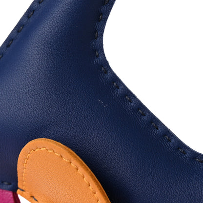 Hermes Milo Lambskin Grigri Rodeo Horse Bag Charm MM Bleu Saphir Rose Pourpre Naturel Bouton D'Or 4 of 6