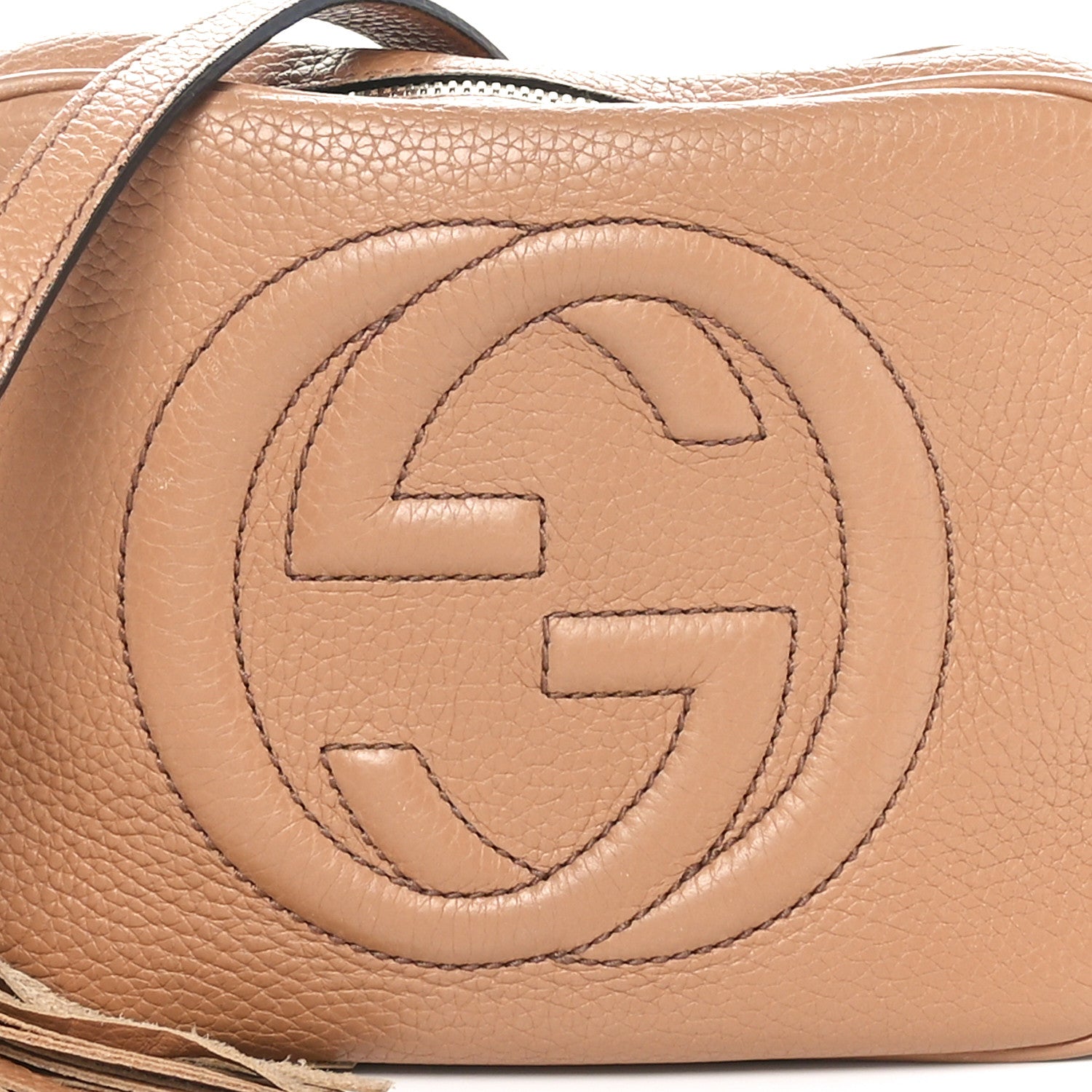 Gucci Pebbled Calfskin Small Soho Disco Bag Camelia 8 of 10