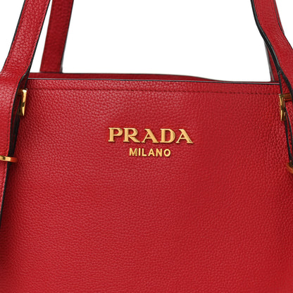 Prada Vitello Daino Shopping Tote Rosso 6 of 11