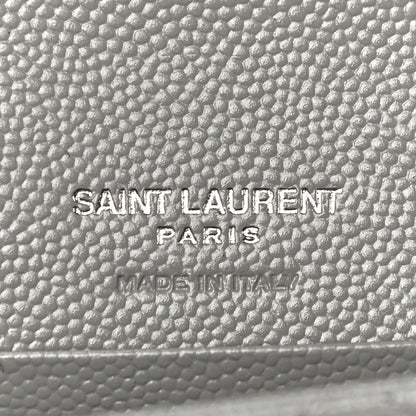 Saint Laurent Grain De Poudre Textured Mixed Matelasse Triquilt Small Monogram Envelope Wallet New Stone 6 of 10