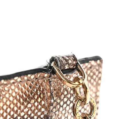 Bulgari Metallic Karung Calfskin Serpenti Forever Card Holder Wallet Beige 10 of 13