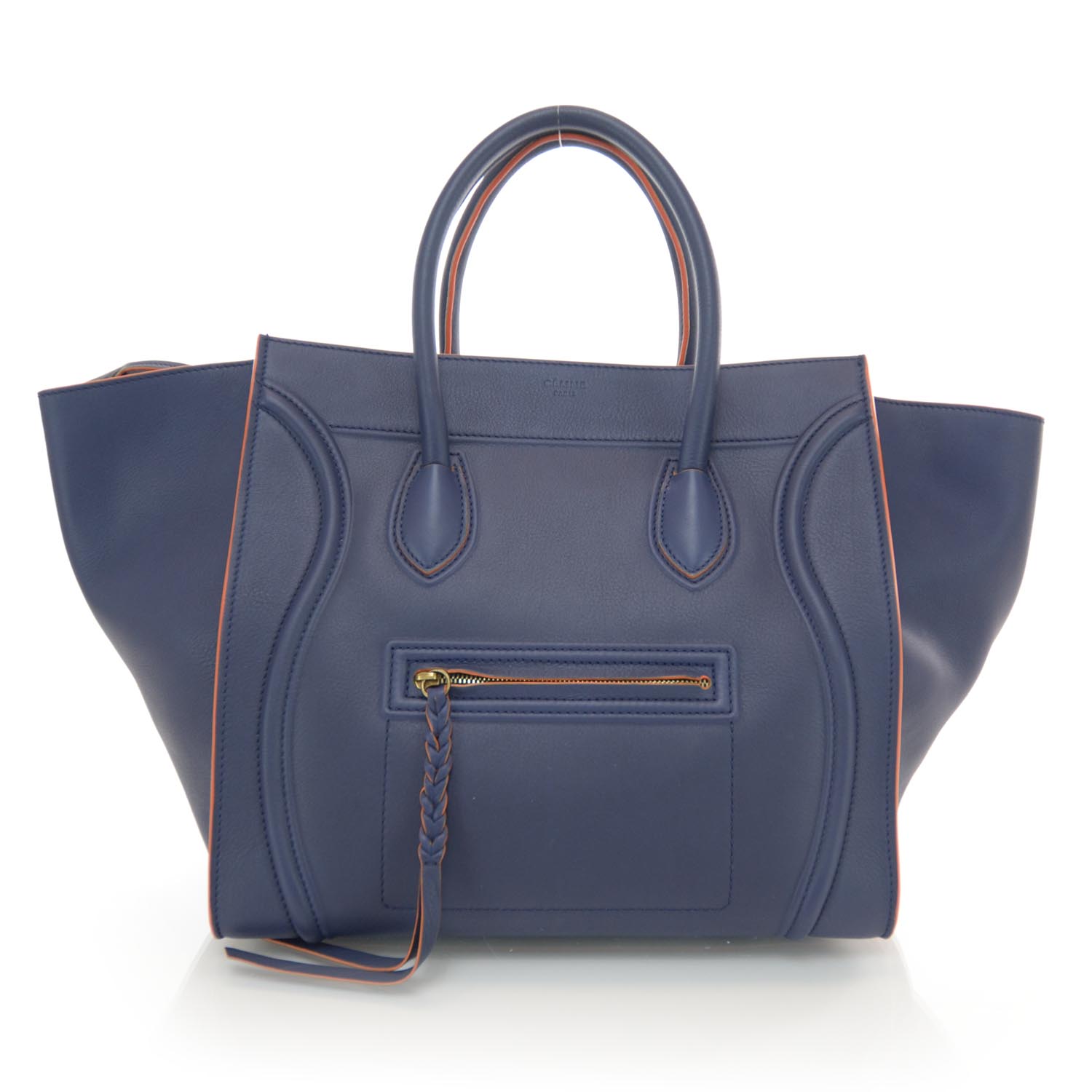 Celine Smooth Calfskin Large Phantom Luggage Blue Orange 1 of 7