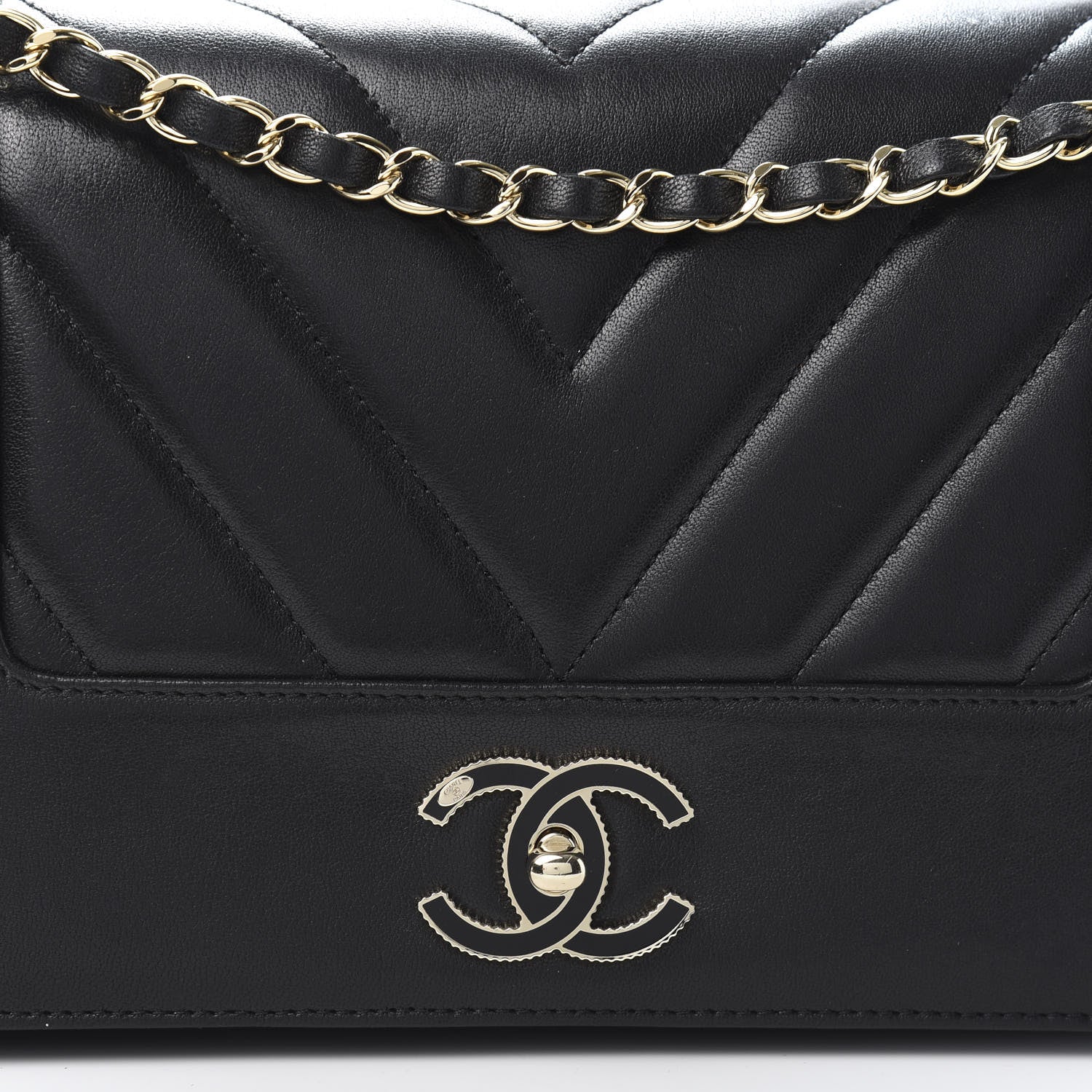 Chanel Sheepskin Chevron Quilted Vintage Mademoiselle Flap Black 13 of 13