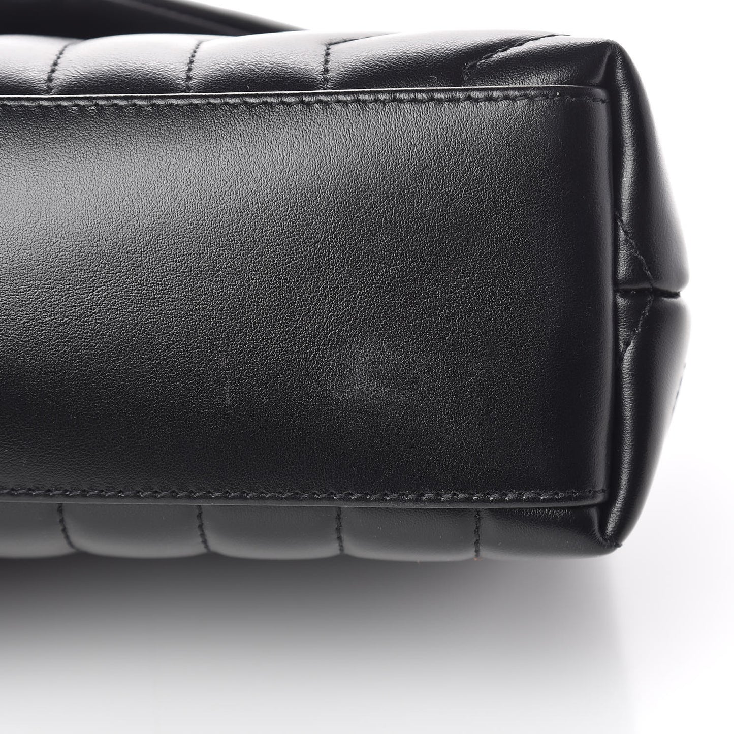 Calfskin Y Quilted Monogram Small Loulou Chain Satchel Black