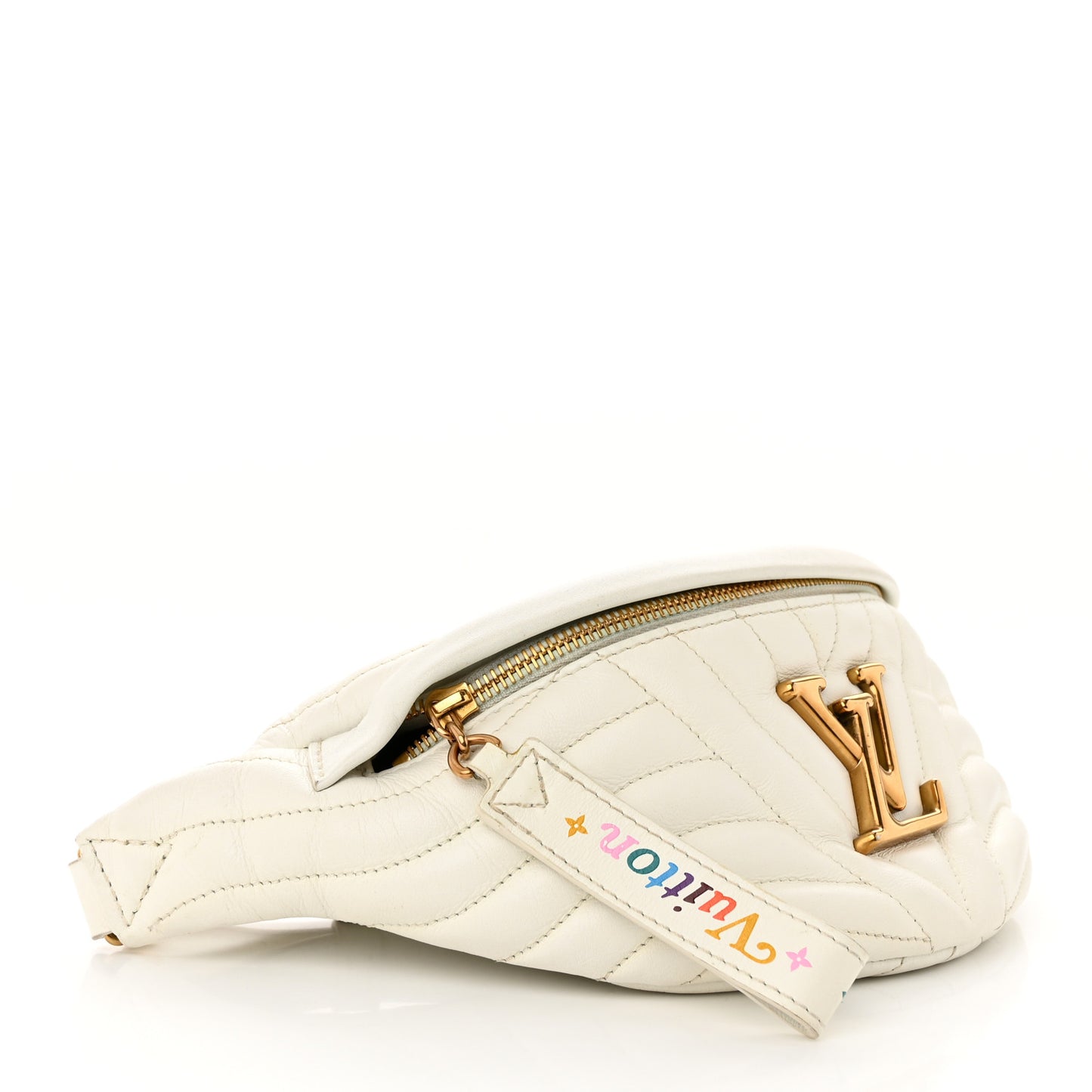 Calfskin Quilted New Wave Bumbag White