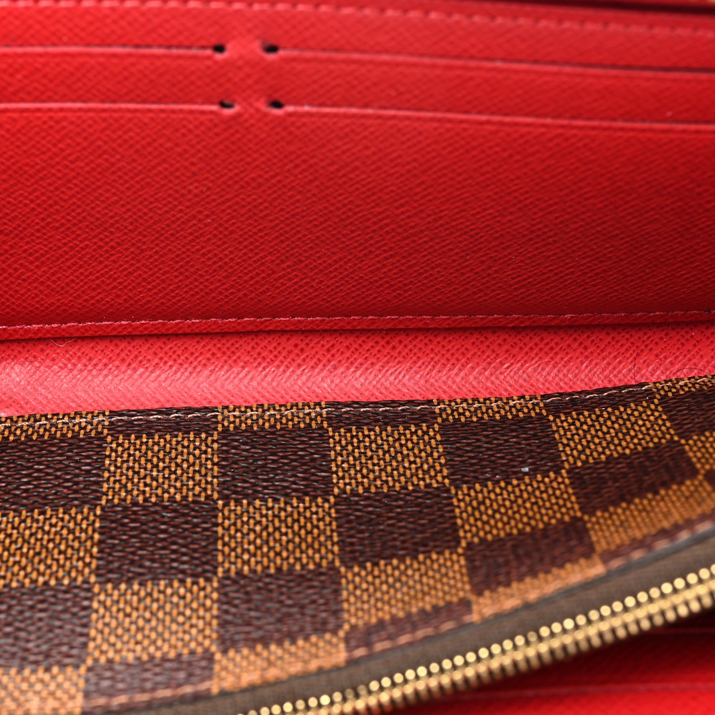 Damier Ebene Clemence Wallet Cherry