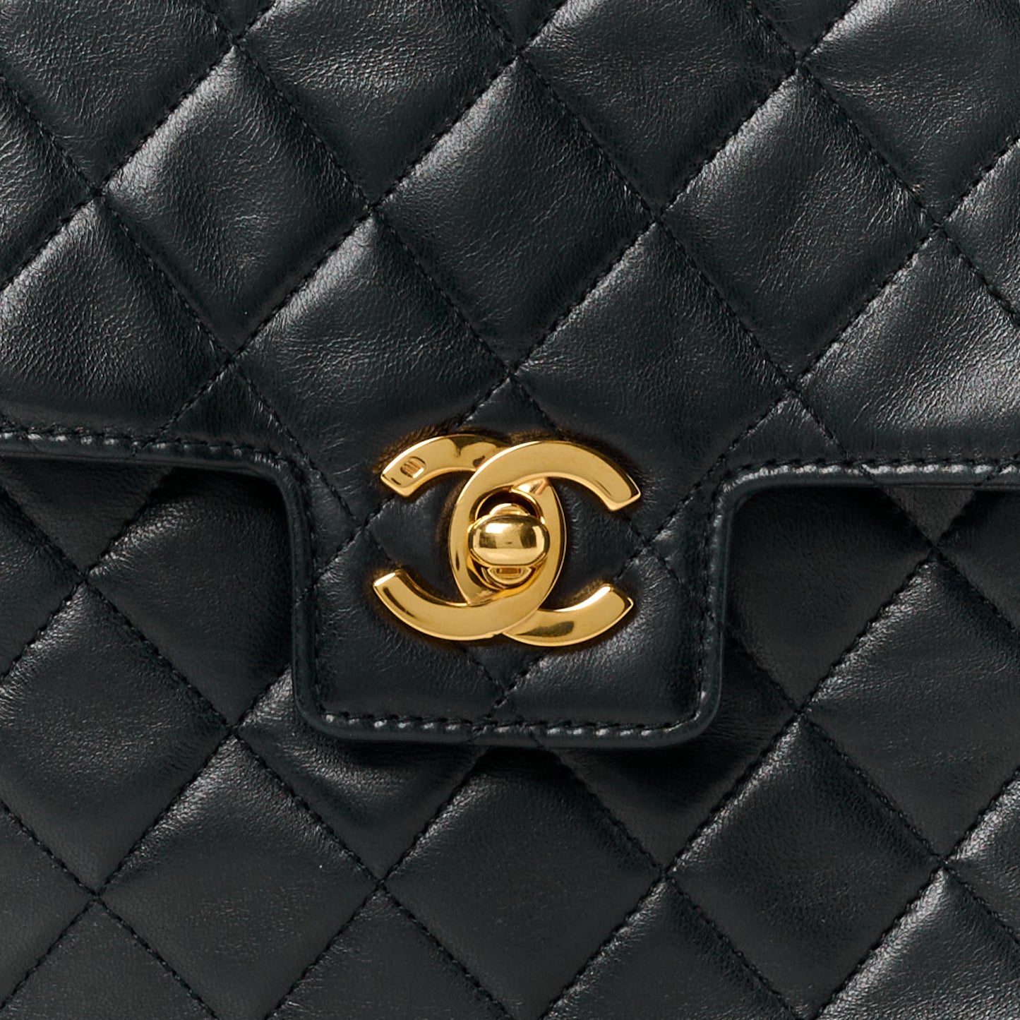 Lambskin Quilted Mini Kelly Flap Bag Black