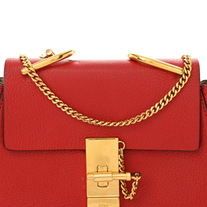 Chloe Grained Lambskin Mini Drew Shoulder Bag Plaid Red 7 of 11