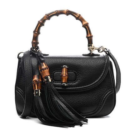 Gucci Cellarius Calfskin Small New Bamboo Top Handle Bag Black 1 of 4