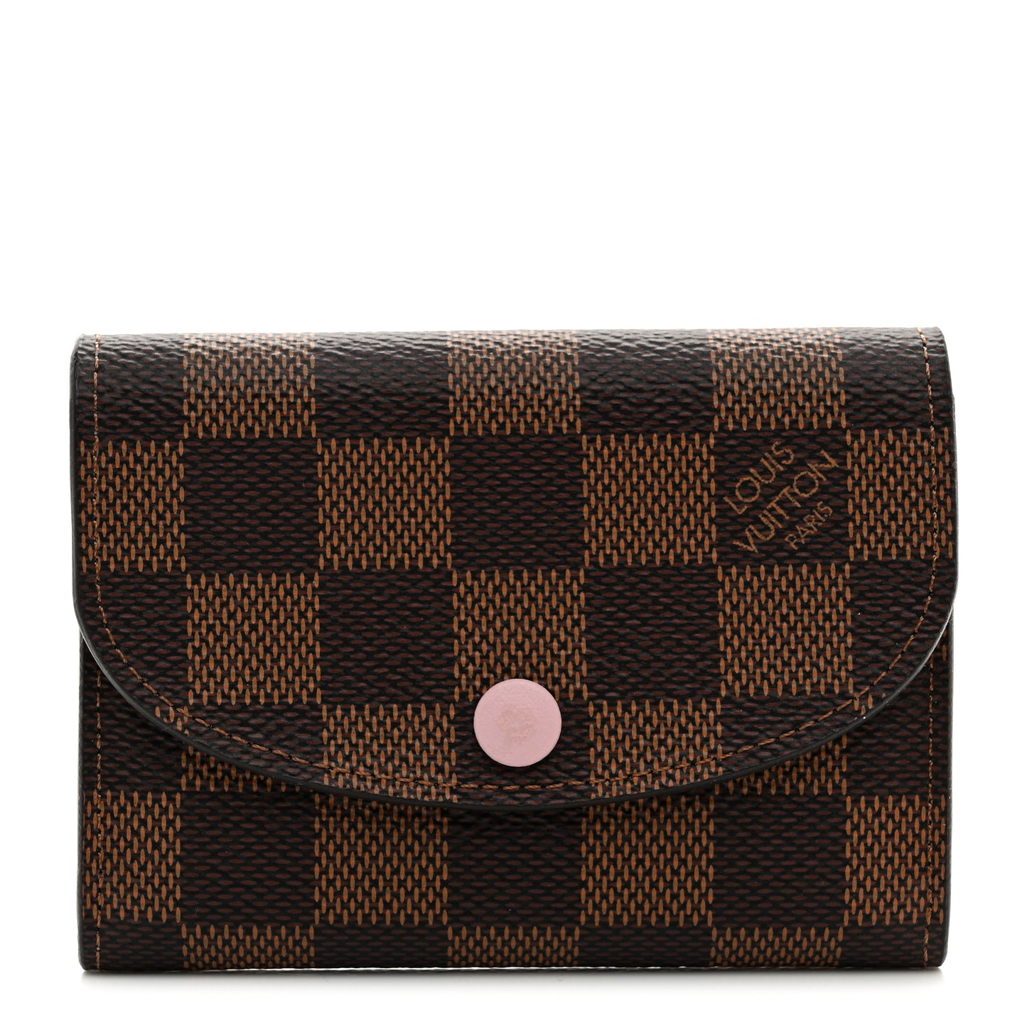 Damier Ebene Rosalie Coin Purse Rose Ballerine