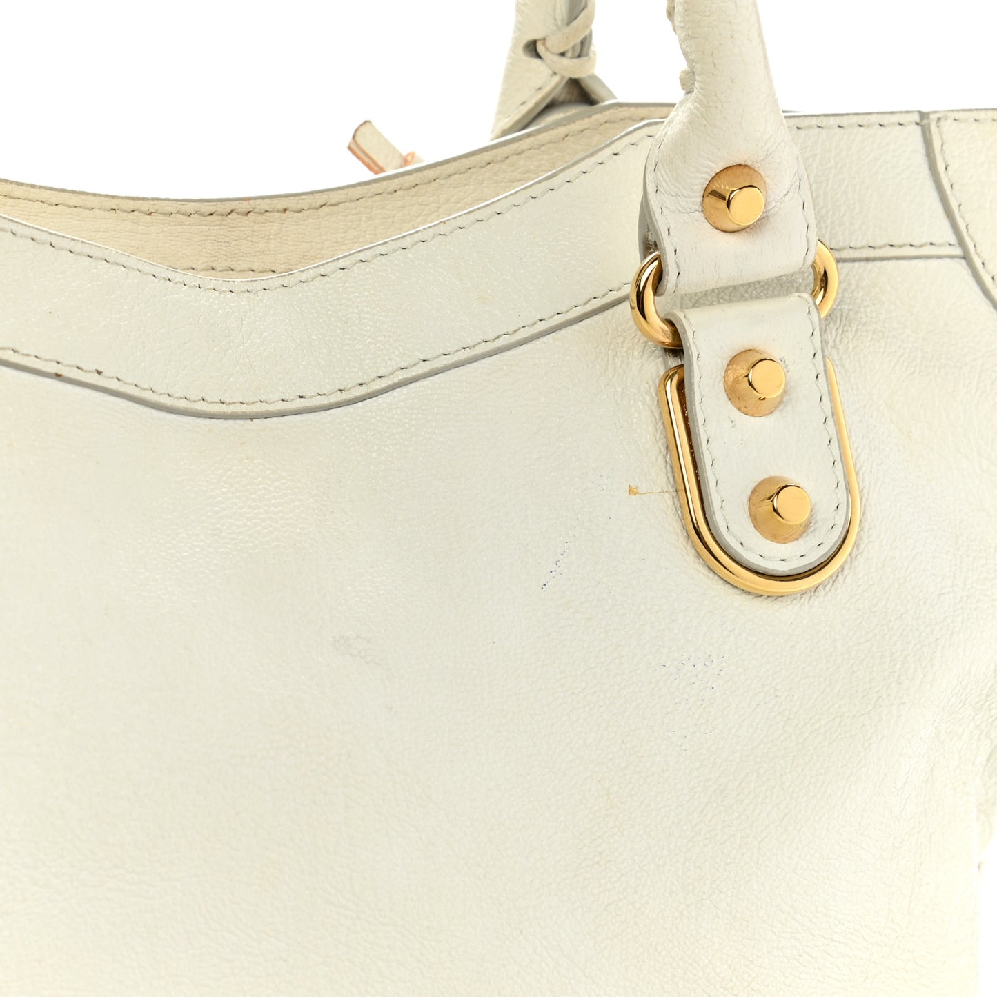 Chevre Gold Metallic Edge Hardware City White