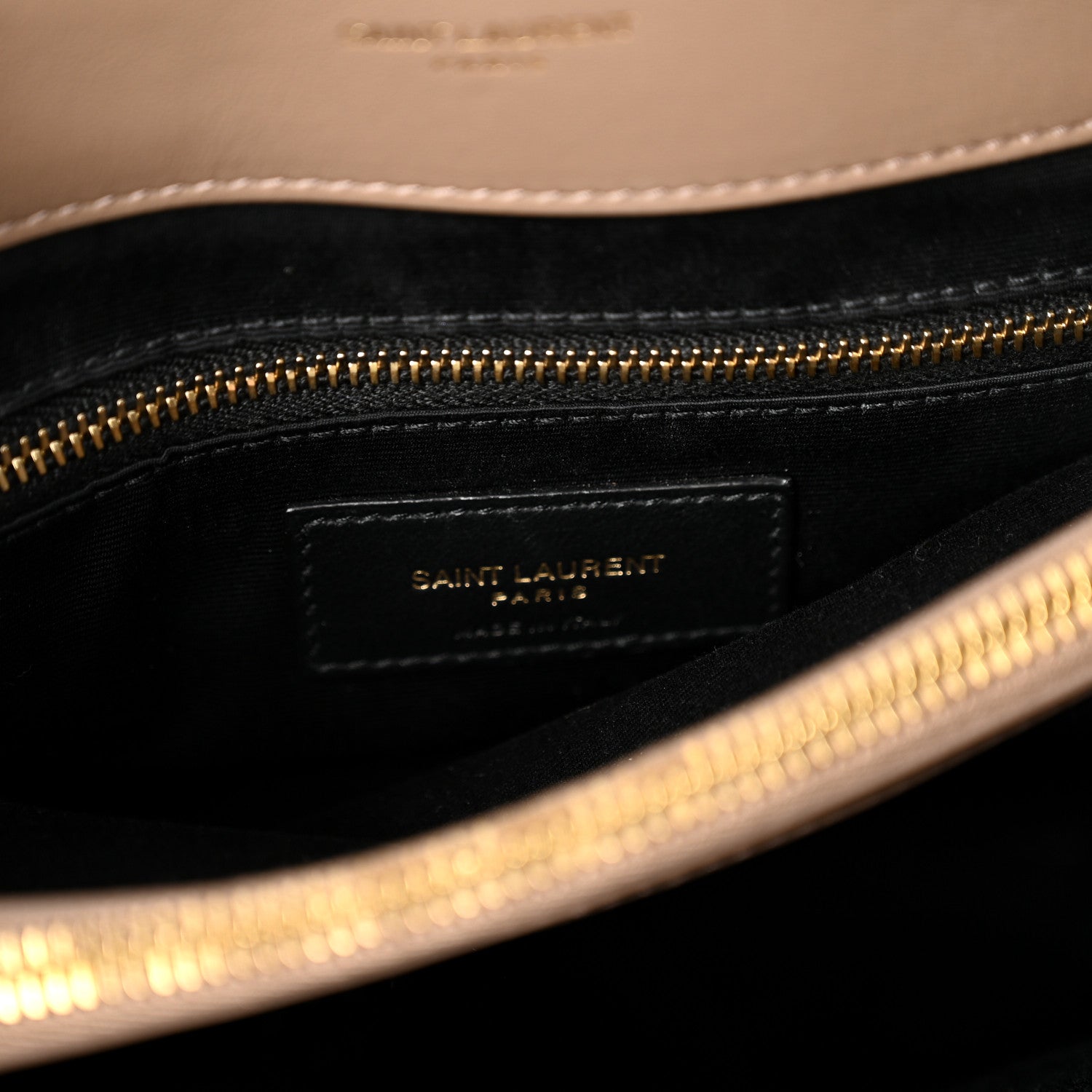 Saint Laurent Calfskin Y Quilted Monogram Medium Loulou Chain Satchel Dark Beige 7 of 11