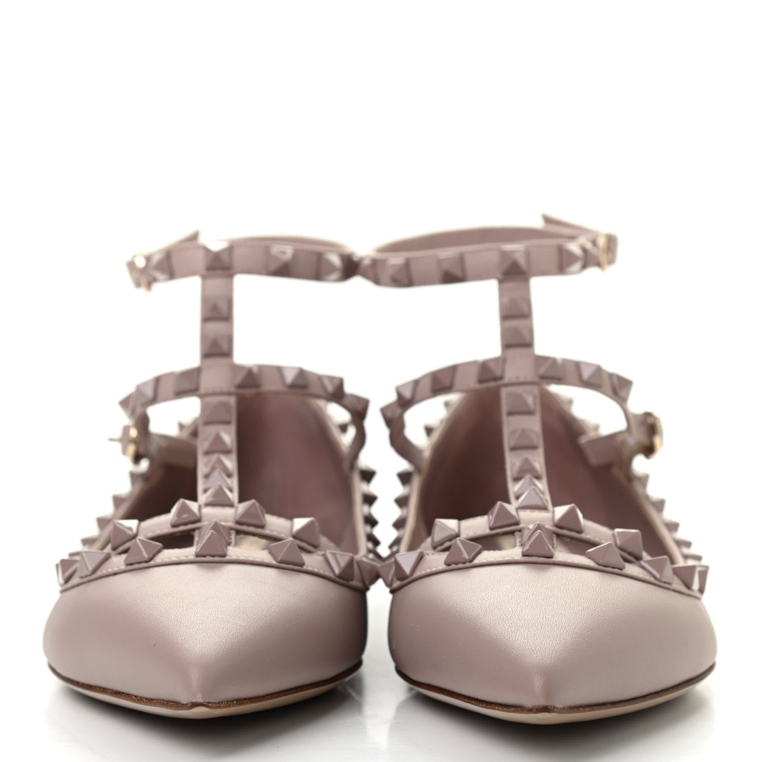 Valentino Garavani Nappa Rockstud Cage Ballerina Flats 39 Poudre 2 of 8