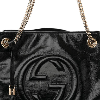 Gucci Patent Medium Soho Chain Shoulder Bag Black 9 of 11