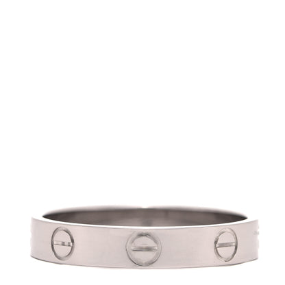 Cartier 18K White Gold 3.5mm LOVE Wedding Band Ring 56 7.5 3 of 4