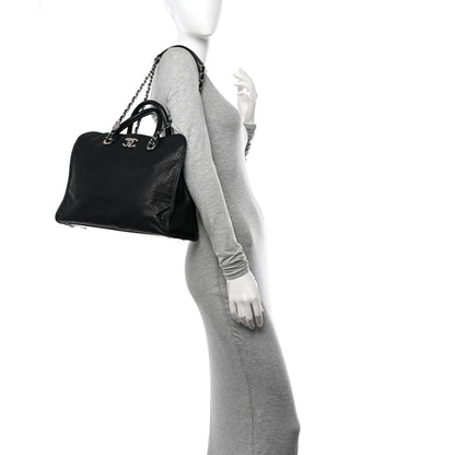 Chanel Calfskin Perforated Up In The Air Tote Black 2 of 14