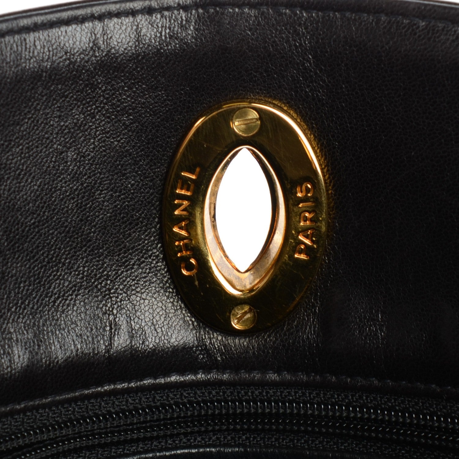 Chanel Lambskin Quilted CC Shoulder Bag Black 9 of 9