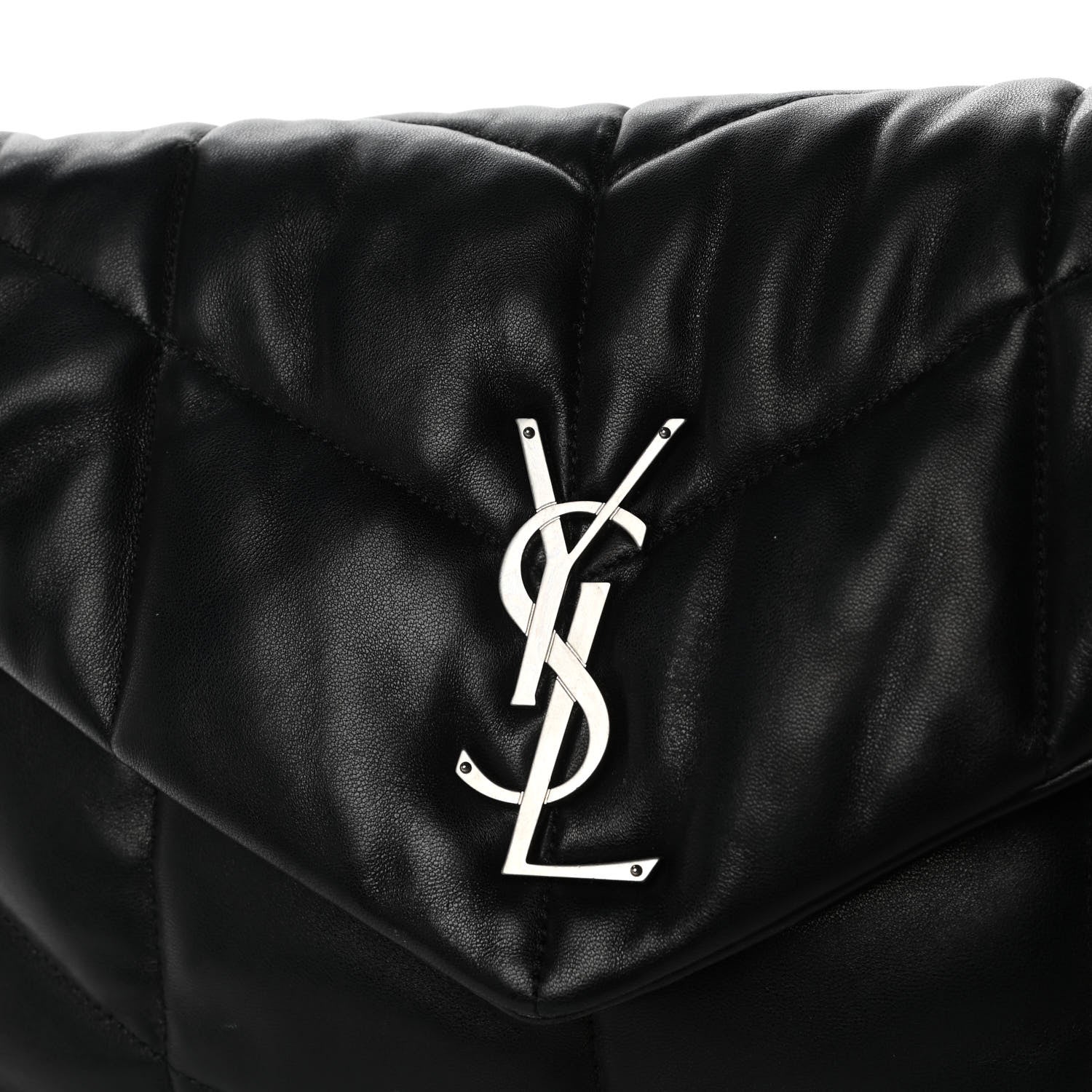 Saint Laurent Lambskin Quilted Small Loulou Puffer Monogram Chain Satchel Black 8 of 12