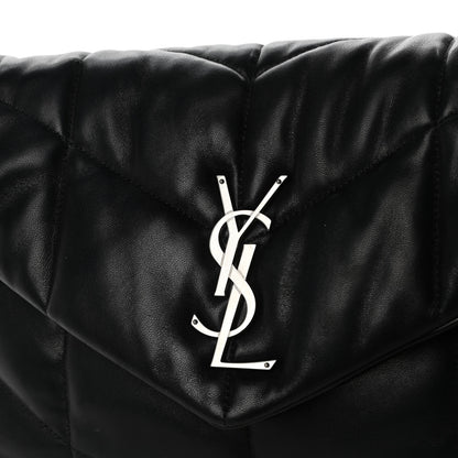 Saint Laurent Lambskin Quilted Small Loulou Puffer Monogram Chain Satchel Black 8 of 12