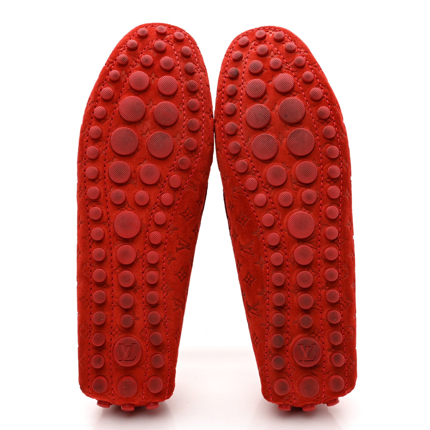 Suede Monogram Gloria Loafers 39 Rouge
