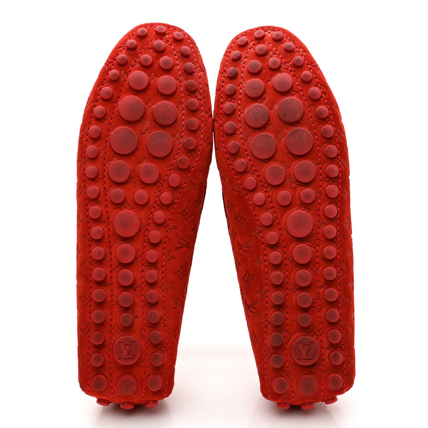 Louis Vuitton Suede Monogram Gloria Loafers 39 Rouge 5 of 8
