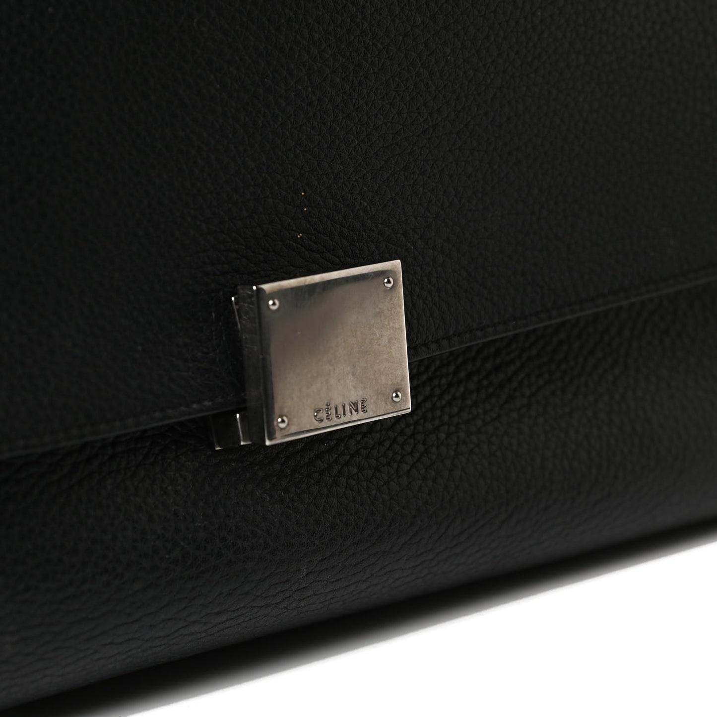 Drummed Calfskin Suede Medium Trapeze Black