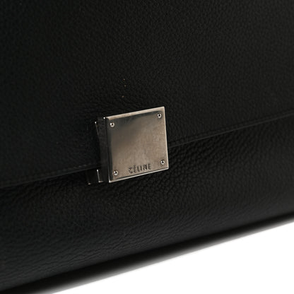 Celine Drummed Calfskin Suede Medium Trapeze Black 13 of 14