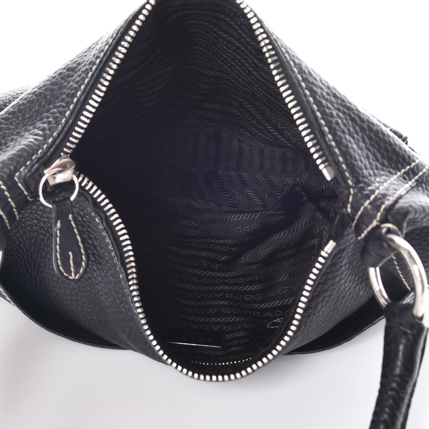 Prada Vitello Daino Hobo Black 5 of 12