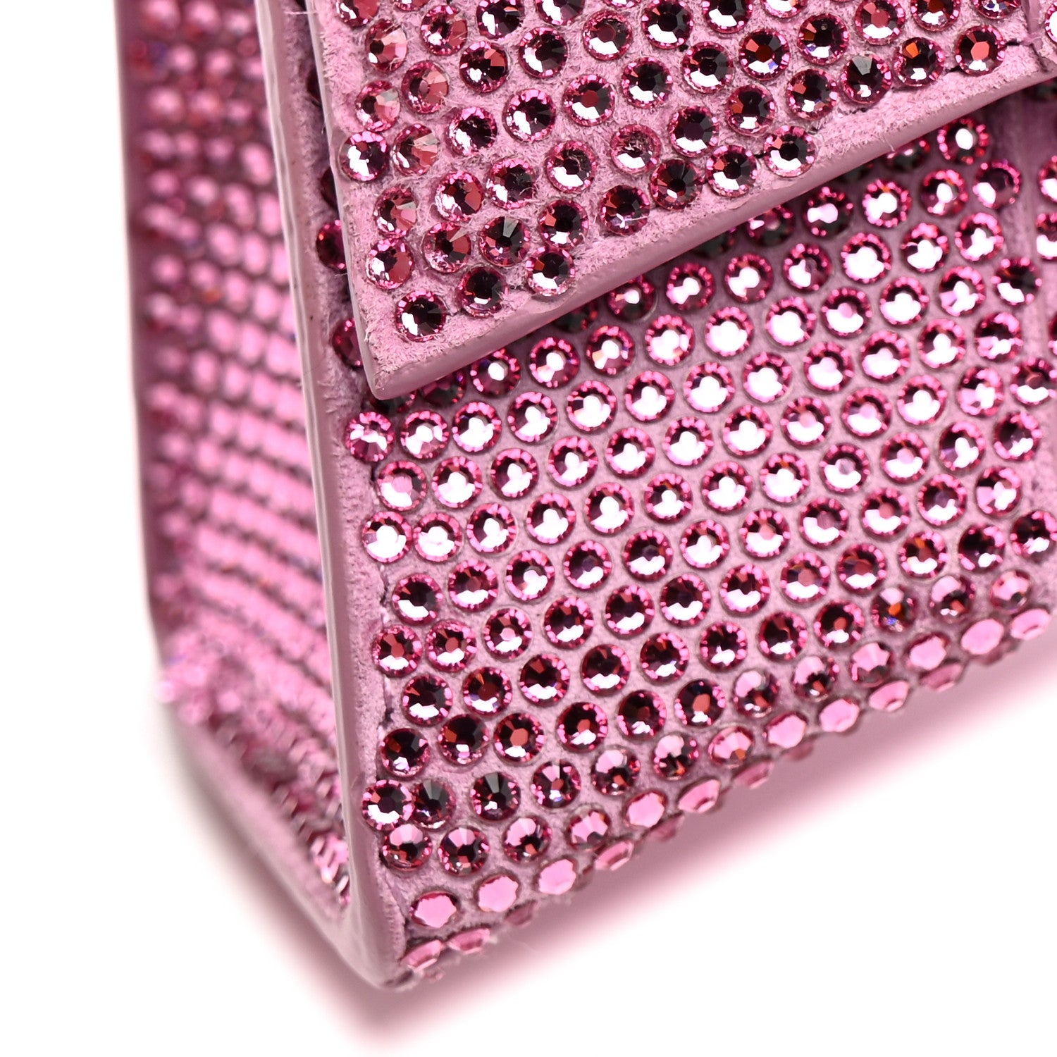 Balenciaga Strass Suede Hourglass Top Handle Bag XS Pink 13 of 16